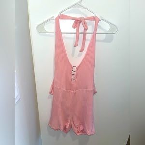 Tigermist retro rollerskate jumpsuit in barbie pink